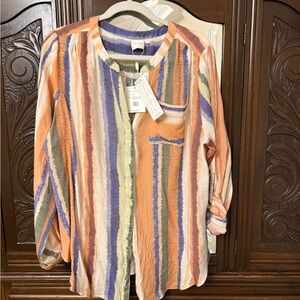 Zac & Rachel Multicolor Striped Blouse NWT